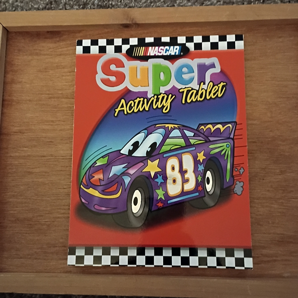 Vintage NASCAR #83, Super Activity Fun Pad, Soft Cover, Coloring Book, NWOT